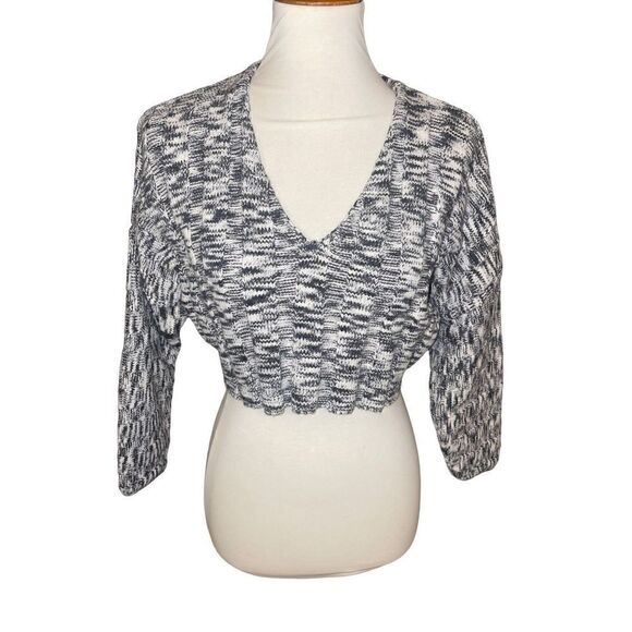 Forever 21 Women Blouse Bell Sleeve Smocked V Neckline Knit - Picture 1 of 7